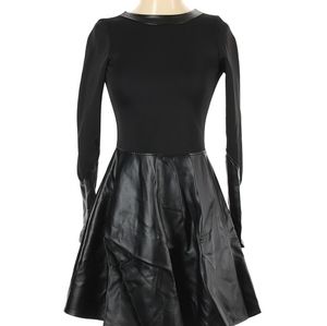 Great Boulee faux leather black dress with open back edgy & flattering
